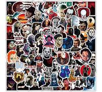 EDLMKM 100Pcs Horror Movie Stickers, Stickers for Adults, Thriller Killer Role, Vinyl Waterproof Graffiti, Guitar Sticker, for Laptop Water Bottles Skateboard Guitar, Stickers Packs for Teens Adults