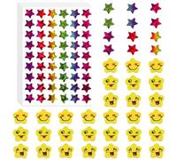 EDLMKM 30 Pcs Star Erasers +540 Pcs Personalised Star Reward Stickers Set Gifts for Students from Teachers, Novelty Smile Rubbers Erasers with Shiny Reward Stickers for Kids, Inspiring Good Behaviour