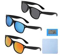EDLMKM 3PCS Polarized Sunglasses UV400 Protection for Men Women Vintage Sun Glasses Lightweight Rectangular Eyewear Sunglasses Classic Style Retro Sun Shades Eye Glasses For Cycling Driving Fishing