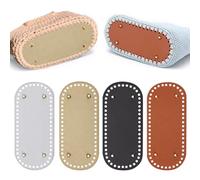 EDLMKM 4 PCS Crochet Bag Bottom DIY Knitting, Hand-Woven Bag Base, PU Leather Bag Basket Bottom, PU Leather Handbag Bottom for Bag Making Handbag DIY Bottom Pad