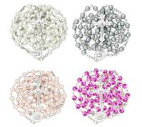 EDLMKM 4 PCS Rosary Beads, Rosariene Pearls Catholic, White Imitation Pearl Rosary, Plain Style, Necklace as Gifts for Mother, Grandmother, Elders