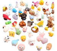 EDLMKM 50pcs Mini Resin Animals, Tiny Resin Animals, Colorful, Miniature Animal for Dollhouse Decor Accessories Garden Micro Landscape Aquarium Potted Tiny Homes(mixed)