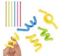 EDLMKM 6 Pack Fidget Toys Sensory Sticks, Textured Stretchy Sensory Stick, Anxiety Relief Fidgets for Classroom Student, Travel Activities Essential Fidget Toy, Road Trip Essentials