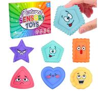 EDLMKM 6 Pcs Fidget Sensory Toys, Fidget Toys Adults, Stress Relief, Sensory Stone For Kids Social Emotional Skill, Textured Soft Worry Stone For Autism Kids For Special Needs