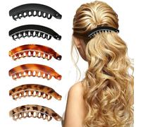 EDLMKM 6 Pieces of Large Banana Hair Clips, Ponytail Hair Clips, Simple Ponytail Clips, Big Claw Clips for Thick Hair, for Thick & Fine Hair