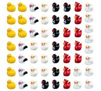 EDLMKM 60 PCS Halloween Mini Resin Ducks, Miniature Figures Tiny Ducks, 6 Styles Halloween Tiny Miniature Ghost Pumpkin Bat Mummy Skull Devil Duck