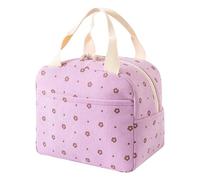 EDLMKM 9.5L Insulated Lunch Bag for Kids & Women, Flowers Purple Insulated Cooler Lunch Bag, Reusable Cooler Bags Insulated Leakproof Thermal Freezer Picnic Bags for Work, School, Outdoor, Camping