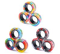 EDLMKM 9 Pieces Magnetic Rings Fidget Toy, Magnet Finger Spinner, Magnets Fidget Toy Stress Relief, Finger Spinner Fidgets Magnetic Toys, Fidgets Spinners for Kids Teen Stress Relief