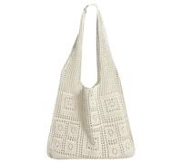 EDLMKM Beach Bag for Women, Crochet Tote Bag, Retro Summer Woven Bags, Large Capacity Casual Bags, Hobo Bag, for Travel, Holidays and Shopping