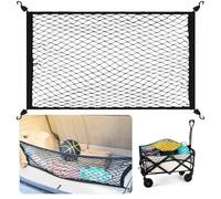 EDLMKM CCar Cargo Net, Adjustable Elastic Car Boot Mesh 60x40cm, Stretchable Elastic Nylon Storage Net for Car Boot, Single-Layer Luggage Fixed Organizer With 4 Hooks for Automotive Van SUV Pickup