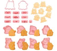 EDLMKM Halloween Cookie Cutters, Cookie Cutter Set, Biscuit Pressable Cutter, with Pumpkin, Ghost & Bat Designs, Halloween Biscuit & Cookie Shapers
