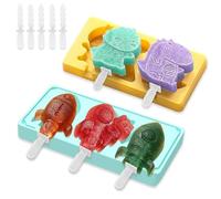 EDLMKM Ice Lolly Moulds with Sticks, 2 Pcs Ice Cream Moulds, Reusable Easy Release Ice Pop Maker, Ice Pop Moulds for Creating Ice Cream with Milk, Whipped Cream, Coconut Milk, or Yogurt
