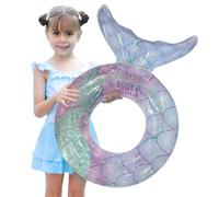 EDLMKM Inflatable Pool Floats Large Mermaid Tail Swim Rings Inflatable Rubber Rings Floating Chair with Backrest Lake Beach Pool Floatie Toys for Adults Kids, IInflatable Swimming Ring, PPool Ring