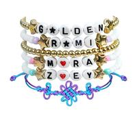 EDLMKM K pop De-mon Merch Bracelets Inspired Bracelets, 6PCS Stackable Stretch Bracelets, Cosplay Merchandise Gifts Outfit Accessories Friendship Jewelry Birthday Christmas Gifts for Fans