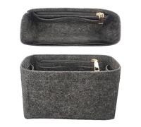 EDLMKM Multi-Pocket Felt Handbag Organizer, BBag Insert Organizerr, Felt Mini Bag Organizerr, Folding Tote Bag Organizer Insertt, Handbag Inserts Organiser (Grey, 16 * 5 * 8cm)
