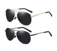 EDLMKM Pilot Men's Polarized Sunglasses, Sunglasses Mens, Classic Retro Shades for Unisex Men & Women, UV400 Protection, for Driving, Fishing, Running - Classic Ultra Light Shades
