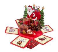 EDLMKM Santa Claus Decorating, Santa Claus Christmas Tree 3d Pop Up Card, Holiday Decorations And Gifts, Holiday Surprise Greeting Card Gift For Kids, Friends, Family And Loved Ones, Mixed Designs