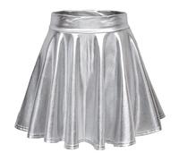 EDLMKM Sequin Mini Skirt for Women Women's Basic High Waist Casual Mini Skirt Party Club Night Outfit Glitter Holiday Dinner Date Skirt Silver