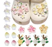 EDLMKM Shoe Charms For Croc, Croc Charms For Kids, Shoes Decorations For Girls Women, Cartoon Shoes Charm, Peach Blossom Shoe Decoration Charm For Clog Pins Bracelet Wristband