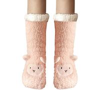 EDLMKM Slipper Socks for Women, Womens Slipper Fluffy Grips Socks, Winter Warm Thick Thermal Cosy Plush Non Slip Cabin Soft Fleece Home Socks, Gifts for Women