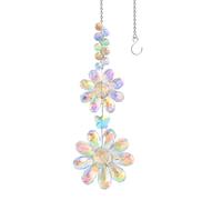 EDLMKM Sun Catchers, Crystal Suncatchers, Rainbow Suncatcher, Crystal Sunflower Suncatchers Hanging Ornaments, Wind Chimes for Window, Garden, Car, Office, Party, Wedding