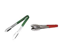 EDLP Hygiplas Colour Coded Serving Tong Green - 300mm & EDLP Hygiplas Colour Coded Serving Tong Red - 300mm