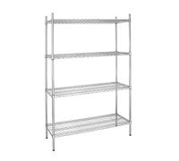 EDLP Vogue Flat Pack 4 Shelf Unit - 1220x460x1830mm 48x18x72" | Maximises commercial catering stock space with a multi-tier layout, offering alternative imperial 48x18x72 inch sizing.