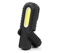 EDM 36403 LED Flashlight Front Light Two Powers, Top Light, Battery Indicator, Rechargeable, 300 Lumens Front, 90 Lumens Top, Black