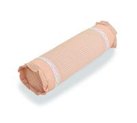 EDMILE Buckwheat Neck Roll Pillow, Adjustable Bolster Cylinder Pillows with Plaid & Lace Trim Pillowcase, Firm Cervical Support Round Pillows Neck Pain Relief for Nap (16" x 4") (Pink)