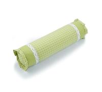 EDMILE Buckwheat Neck Roll Pillow, Adjustable Bolster Cylinder Pillows with Plaid & Lace Trim Pillowcase, Firm Cervical Support Round Pillows Neck Pain Relief for Nap (16" x 4") (Green)