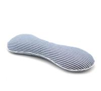 EDMILE Buckwheat Pillow Cervical Neck Pillow, Buckwheat Hulls Filling Cooling Lumbar Support Pillow, Adjustable Firmness Ergonomic Design with Washable Cover, Blue 19"X7"