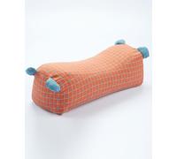 EDMILE Customizable Buckwheat Hulls Roll Pillow, Firm Neck Spine Support with Adjustable Firmness, Cooling Lumbar Support Pillow for Bed, 16x6 Inch Orange Red