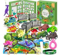 Edmirfun Dinosaur Toy Advent Calendar 2024, Christmas Countdown Calendar For Kids, 24 Days Surprise Christmas Gifts for Kids, Dinosaur Trucks, Map, Squishy Dinosaur Present For Kids 5 6 7 8 Years Old