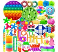 Edmirfun Fidget Toys Set, 49 PCS Sensory Fidget Toys Set For Kid, Stress Relief, Anti Anxiety Toys for Kids, Party Bag Fillers,Class Rewards Game Prizes, Christmas Birthday Gift for Kids 4 5 6 7