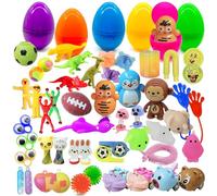 Edmirfun Filled Easter Eggs Fidget Toys, 48PCS PreFilled Easter Eggs with Party Favors for Easter Egg Hunts, Easter Party, Easter Basket Decorates, Classroom Celebrations, Unique Easter Gift for Kids