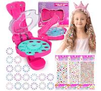 Edmirfun Hair Gem Stamper,Hair Bedazzler Kit,Hair Decoration Kit, Hair Gems Machine,Star Gemstone,Heart Gemstone,Hair Glam Styling Tool for Girls,Hair Accessories Gift For Girl Birthday Christmas