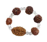 EDMIRIA Natural Certified Rudraksh 2 3 4 5 6 7 Mukhi (Face) Beads Mala Wrist Band bracelet for Men & Women, Standard, Rudraksha Wood, rudraksh bracelet