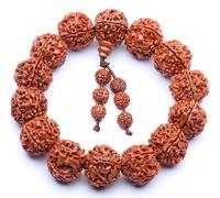 EDMIRIA Nepali 5 Mukhi Rudraksha Bracelet for Men Five Faced Wrist Band Bracelet Suitable for Yoga, Meditation Natural Healing Adjustable Round Genuine Himalayan Nepali Rudraksha Bead Bracelets For