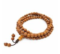 EDMIRIA Nepali Bodhi Seed Raktu Beads Bodh Gaya Mala 108 Buddhist Prayer Beads Japa Bodhi Seeds Meditation Beads Tibetan Rosary Bodhi Mala Necklace for Men Women Yoga, Large, Wood, No Gemstone