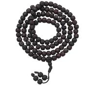 EDMIRIA Nepali Bodhi Seed Raktu Beads Bodh Gaya Mala 108 Buddhist Prayer Beads Japa Rudraksha Meditation Beads Tibetan Rosary Bodhi Mala Necklace for Men Women, L, Wood, No Gemstone