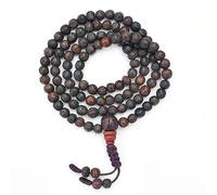 EDMIRIA Nepali Bodhi Seed Raktu Beads Bodh Gaya Mala 108 Buddhist Prayer Beads Japa Rudraksha Meditation Beads Tibetan Rosary Bodhi Mala Necklace for Men Women, L, Wood, No Gemstone