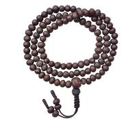 EDMIRIA Nepali Bodhi Seed Raktu Beads Bodh Gaya Mala 108 Buddhist Prayer Beads Japa Rudraksha Meditation Beads Tibetan Rosary Bodhi Mala Necklace for Men Women, L, Wood, No Gemstone