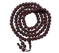 EDMIRIA Nepali Bodhi Seed Raktu Beads Bodh Gaya Mala 108 Buddhist Prayer Beads Japa Rudraksha Meditation Beads Tibetan Rosary Bodhi Mala Necklace for Men Women, Large, Wood, No Gemstone