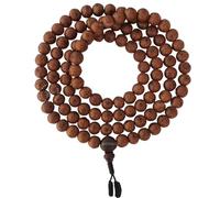 EDMIRIA Nepali Bodhi Seed Raktu Beads Bodh Gaya Mala 108 Buddhist Prayer Beads Japa Rudraksha Meditation Beads Tibetan Rosary Bodhi Mala Necklace for Men Women, L, Wood, No Gemstone