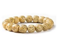 EDMIRIA Tibetan Mala Bodhi Seed Wrist Bracelet From Bodh Gaya Nepal - Phoenix Eye Natural Buddha Beads Hand String for Men Women Prayer Japa, One Size, no gemstone