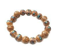 EDMIRIA Tibetan Mala Bodhi Seed Wrist Bracelet From Bodh Gaya Nepal - Phoenix Eye Natural Buddha Beads Hand String for Men Women Prayer Japa, One Size, no gemstone
