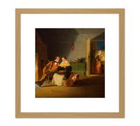 Edmonds Sparking 1839 Painting 8X8 Inch Square Wooden Framed Wall Art Print Picture with Mount Artery8 Light Oak One Size
