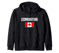 Edmonton Alberta AB Canada Flag Canadian Proud Patriotic Zip Hoodie