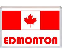 Edmonton - Alberta - Canadian Flag - Canada Town & Cities - Jumbo Fridge Magnet