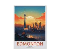 Edmonton Alberta Vintage Reiseplakat, Puzzle 1500 Teile Papierpuzzle Lernspielzeug für Erwachsene und Kinder, Familien-Dekompressionsspiel-AX476-57x87cm